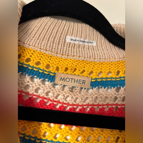 Mother Womens Multicolor Striped The Playing Field Crochet Top Medium - Picture 7 of 10